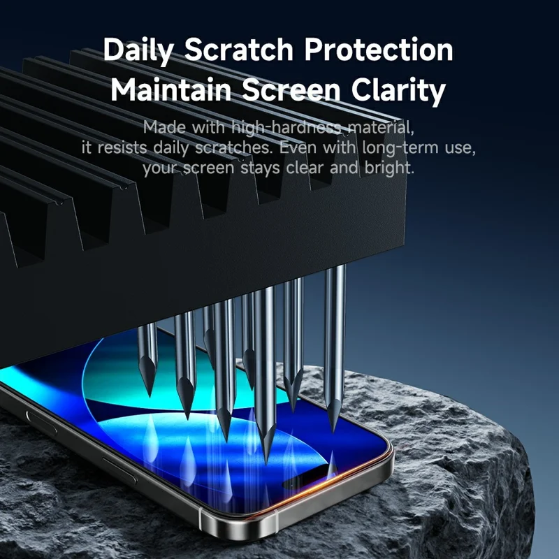 ROCK For iPhone 17 Pro Max Tempered Glass Full Screen Protector Silk Printing Ultra Clear Full Glue Film