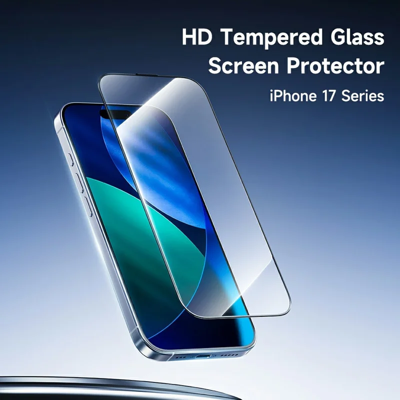 ROCK For iPhone 17 Pro Max Tempered Glass Full Screen Protector Silk Printing Ultra Clear Full Glue Film