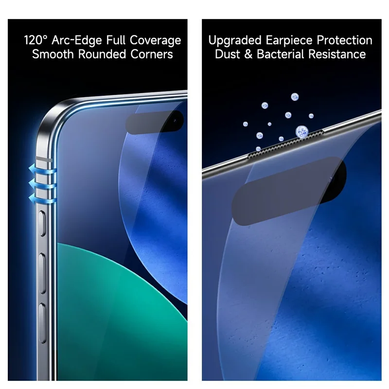 ROCK For iPhone 17 Pro Tempered Glass Full Screen Protector Silk Printing Ultra Clear Full Glue Film