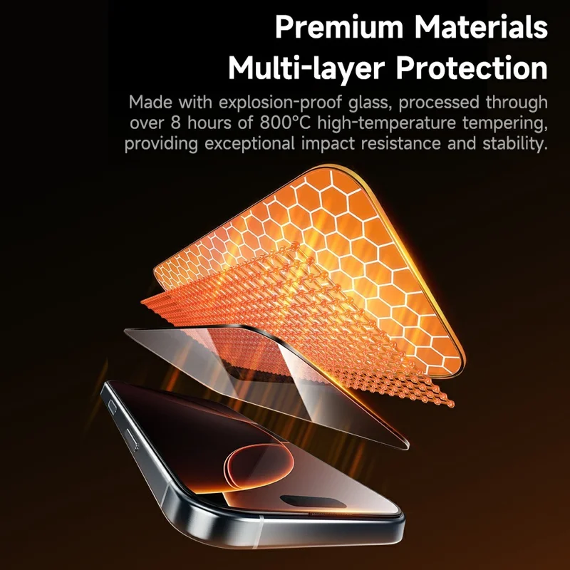 ROCK For iPhone 17 Pro Tempered Glass Full Screen Protector Silk Printing Ultra Clear Full Glue Film