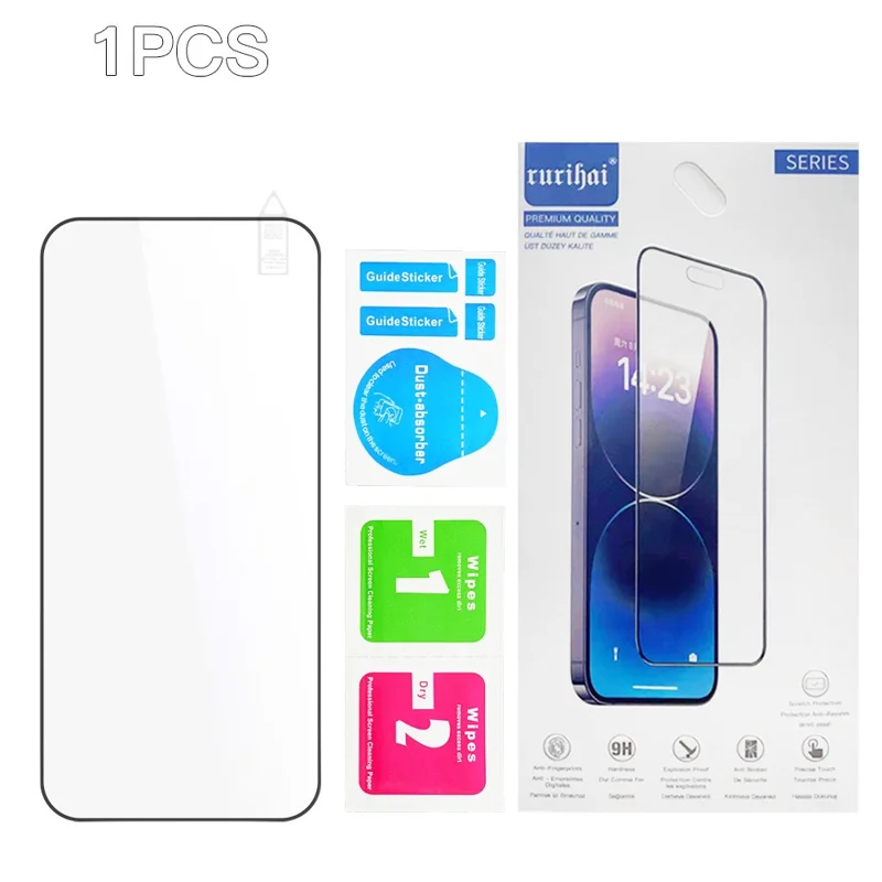 RURIHAI Para Xiaomi Redmi K90 Pro 5G Protector de pantalla completo de pegamento Alto Aluminio Película de vidrio de silicio, Desbloqueo de huella digital ultrasónico