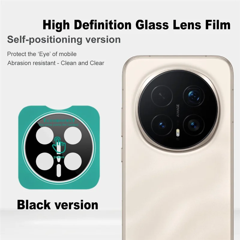 IMAK For Honor Magic8 Pro 5G Tempered Glass Full Coverage Camera Lens Protector with Self Positioning Frame (Black Version)