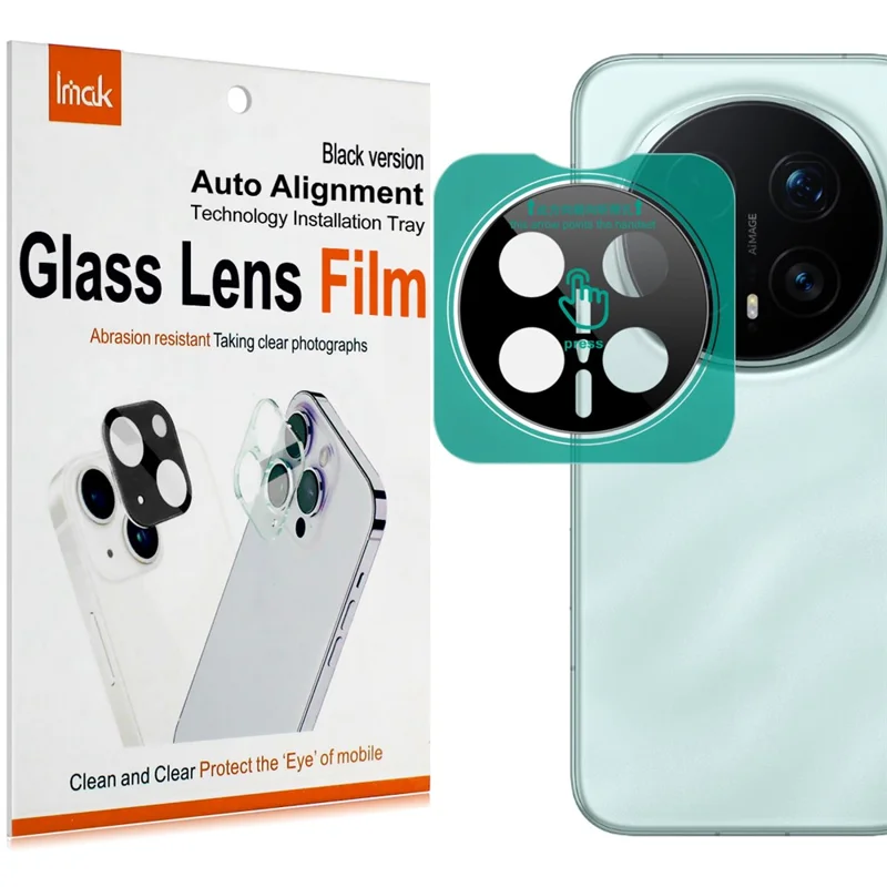 IMAK For Honor Magic8 Pro 5G Tempered Glass Full Coverage Camera Lens Protector with Self Positioning Frame (Black Version)