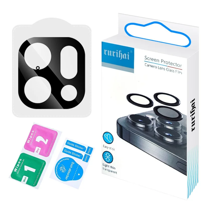 RURIHAI Para Oppo Find X9 Pro 5G Protector de Lente de Cámara Vidrio de Silicio de Alto Aluminio, Película de Lente de Impresión de Seda, Cobertura Completa
