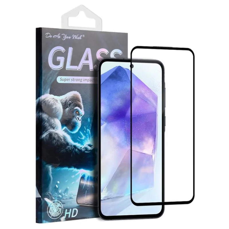 DO AS YOU WISH For Samsung Galaxy A55 5G Screen Protector Silk Printing Full Glue High Aluminum-silicon Glass Film