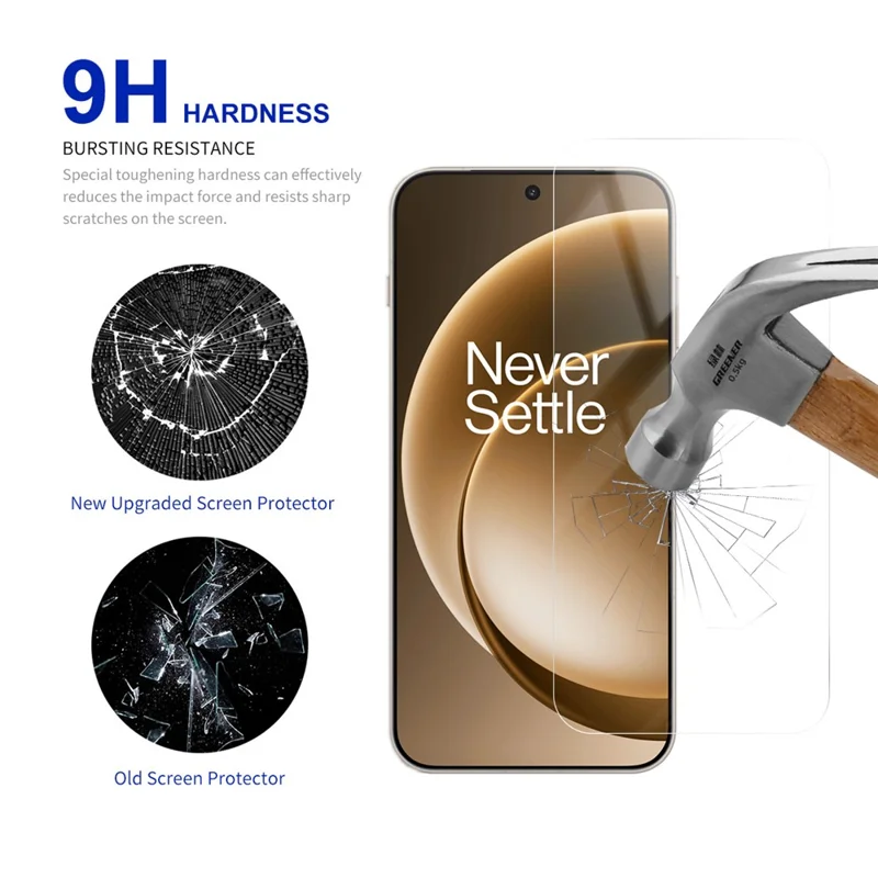 RURIHAI Für OnePlus 15 5G Bildschirmschutz 0,26 mm 2,5D Vollverklebung Hochwertiger Aluminium-Silizium-Glasfilm (NICHT vollständig abdeckend)