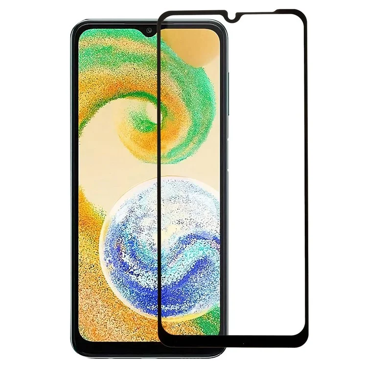 Für Samsung Galaxy A04s 4G (164,7 x 76,7 x 9,1 mm) Vollständige Abdeckung, Vollflächiger Klebstoff, Seidendruckverfahren, schwarzer Rand, Tempered Glass Bildschirmfolie