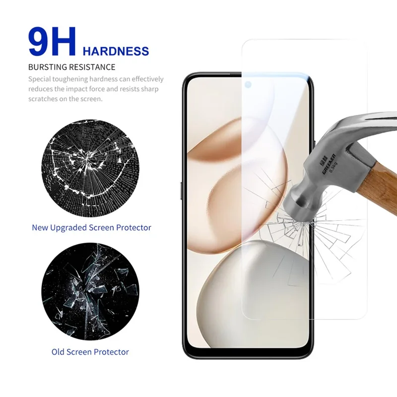 RURIHAI Bildschirmschutz für Honor X7d 4G / X7d 5G / 400 Smart 5G / 400 Smart 4G 0,26 mm 2,5D Vollkleber Hochaluminium-Siliziumglas-Film (NICHT VOLLSTÄNDIGE ABDECKUNG)