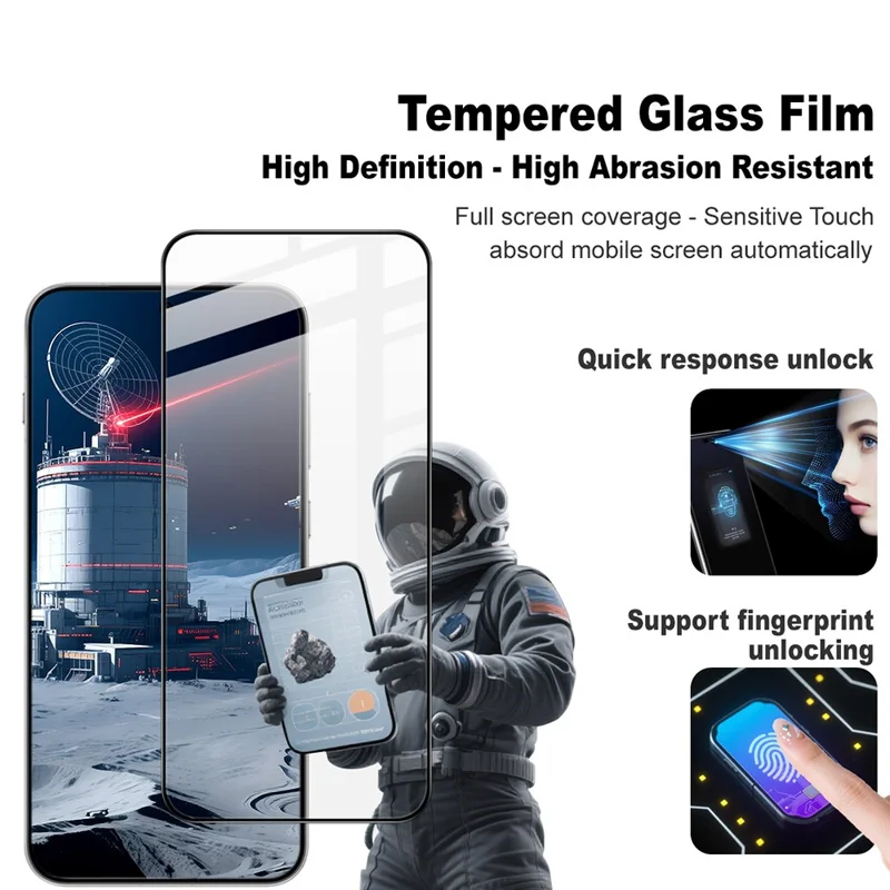 Película de Vidro Temperado de Cobertura Total IMAK Pro+ Series para Oppo Find X9 5G (Desbloqueio por Impressão Digital)