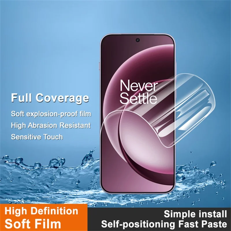 IMAK Hydrogel Film 4:e generation för OnePlus 15 5G, fullskärmsbeskydd, ultraklart, helt limmat, mjukt TPU-film (avtryckslåsning)