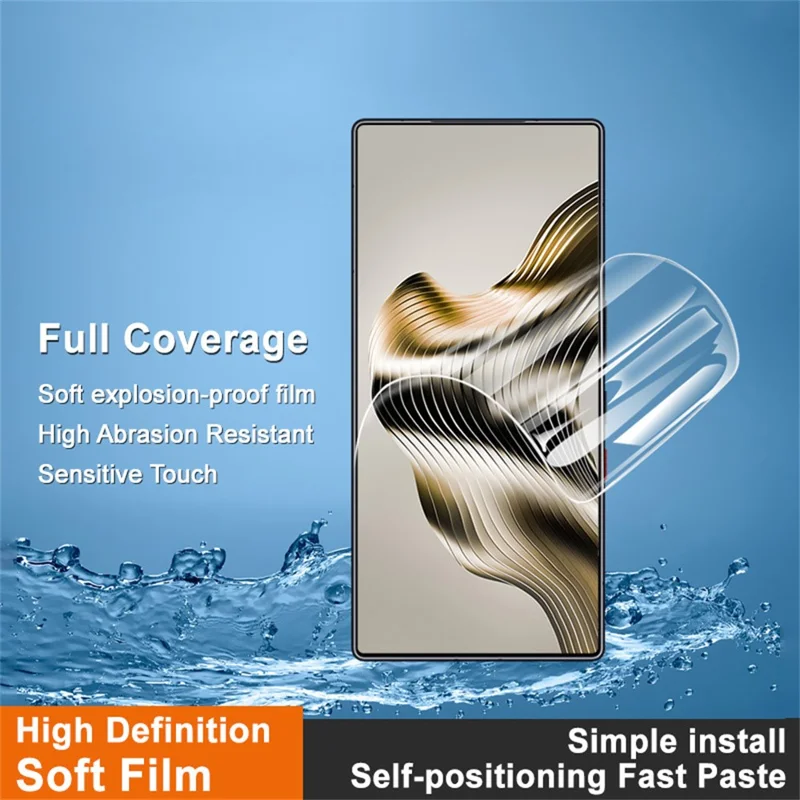 IMAK Hydrogel Film 4th For ZTE nubia Z80 Ultra 5G Full Screen Protector Ultra Clear Full Glue Soft TPU Film (Fingerprint Unlock)