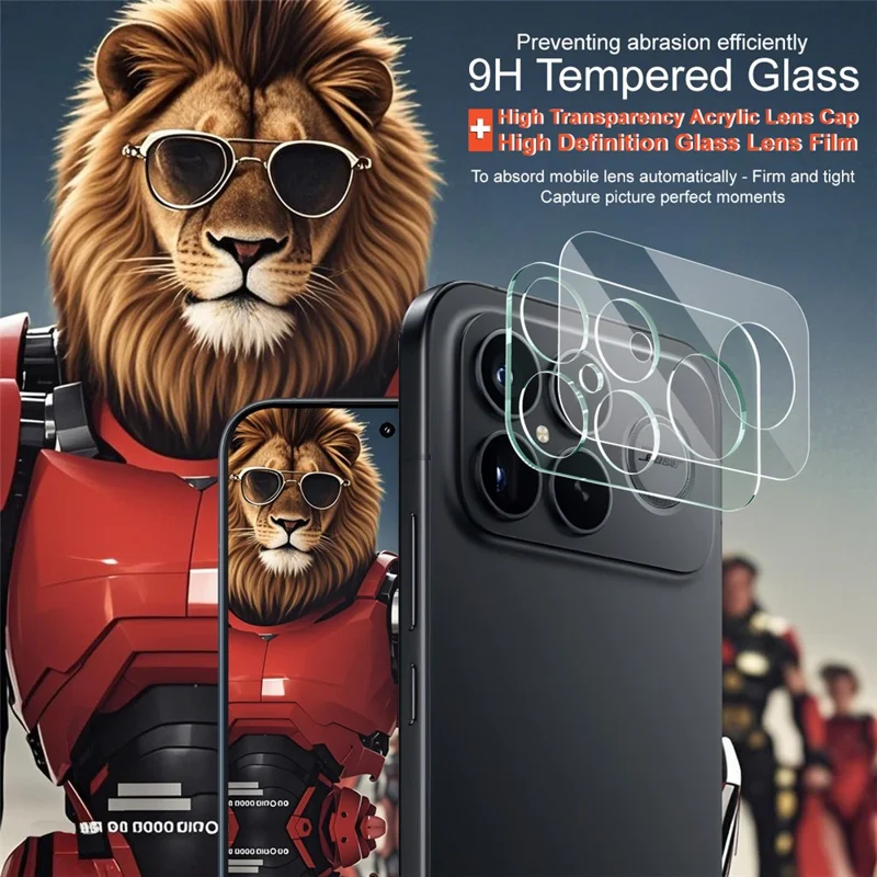 IMAK pour Xiaomi Redmi K90 Pro Max 5G Protecteur d'objectif en verre trempé + Capuchon d'objectif en acrylique