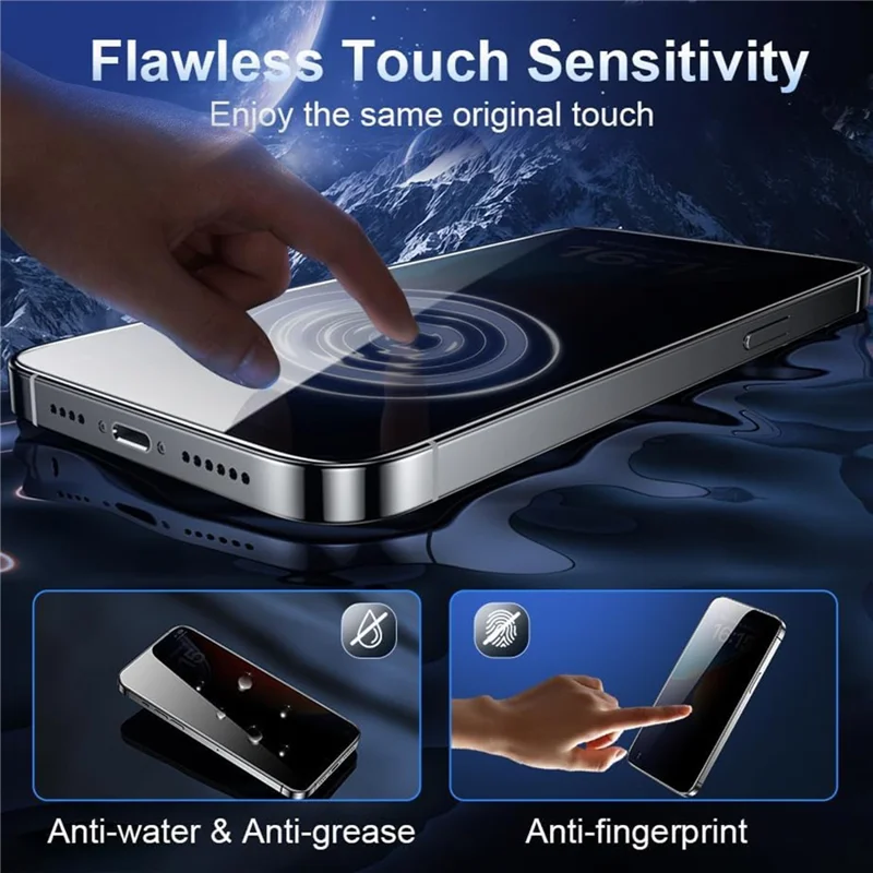 iPhone 17 Anti Spy Protection d'écran Plein Écran Bord Noir Verre Aluminium-silicone Film