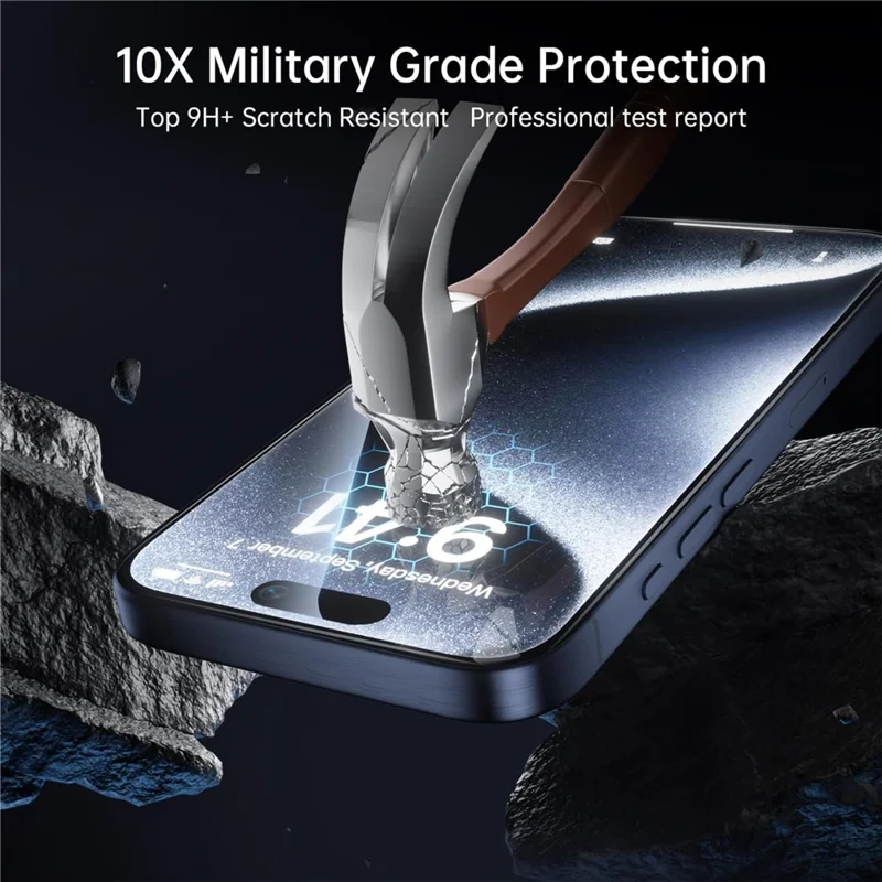10PCS Pour iPhone 17 HD Protecteur d'écran Plein Sérigraphie Bord Noir Haute Aluminium-silicium Film en Verre