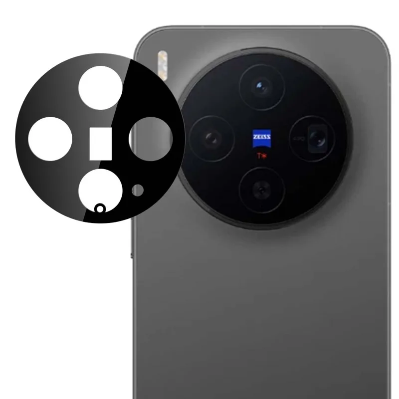 For vivo X300 5G Camera Lens Protector with Black Circle Design Tempered Glass Full Coverage Lens Film
