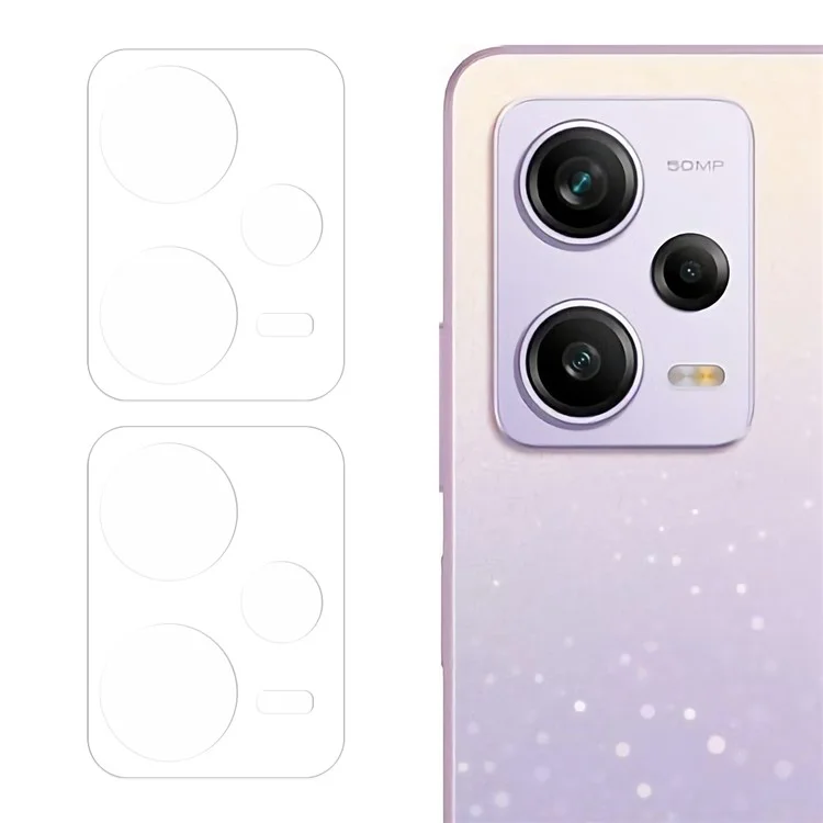 2 pezzi / set per Xiaomi Redmi Note 12 Pro 5G Protezione per lente fotocamera HD Clear Tempered Glass Rear 3D Arc Edge Pellicola protettiva per lenti di telefono
