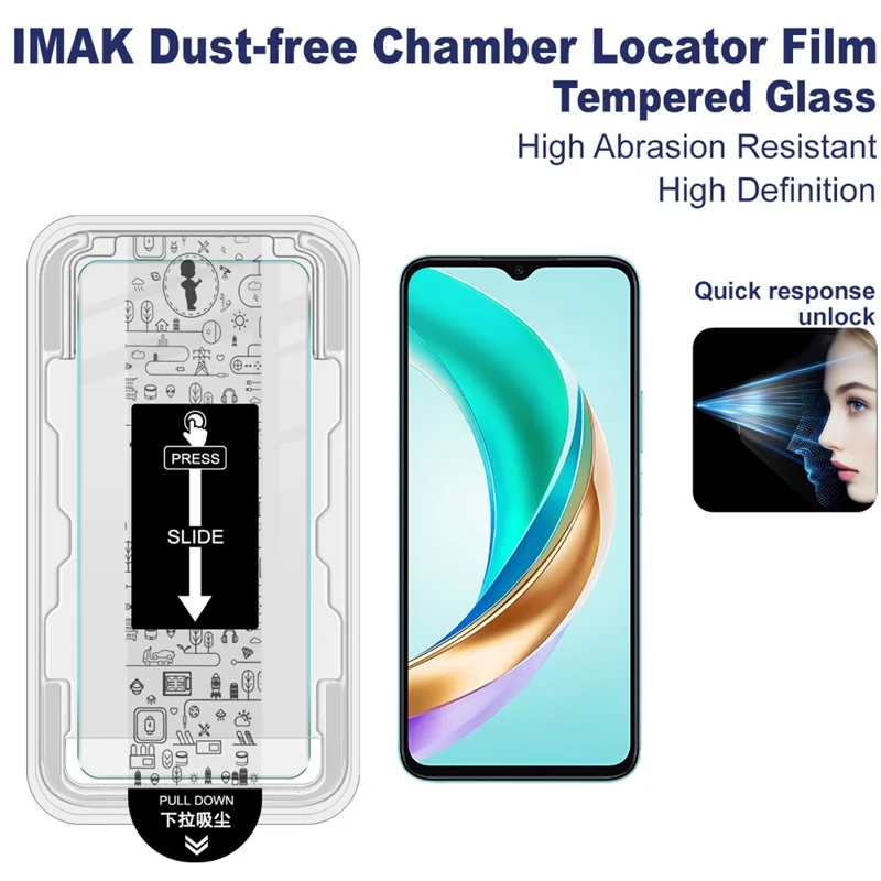 IMAK H Series For Honor X6b Plus 4G Tempered Glass Screen Protector Film with Dust-free Installation Tool - Transparent
