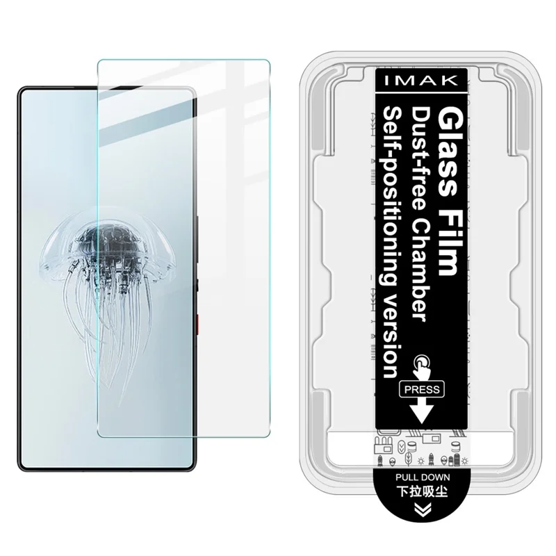 IMAK H Series For ZTE nubia Z80 Ultra 5G Tempered Glass Screen Protector Easy Installation Film with Auto Dust-Remove Tool Kit (NOT Complete Covering) (Fingerprint Unlock)