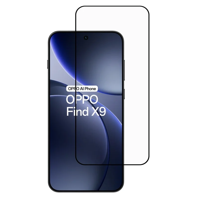 Protection d'écran en verre trempé avec impression en soie pour Oppo Find X9 5G, film ultra-mince de 0,18 mm (Compatible avec déverrouillage par empreinte digitale)