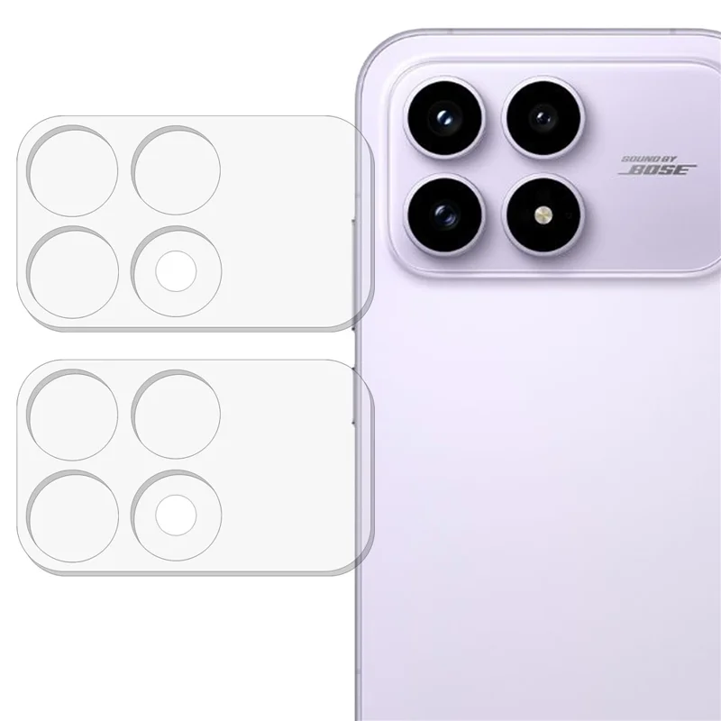 قطعتان لـ Xiaomi Redmi K90 5G / Poco F8 Pro واقي عدسة كاميرا بتصميم تغطية كاملة من الزجاج المعالج بحواف قوسية ثلاثية الأبعاد، فيلم واقي من الخدوش