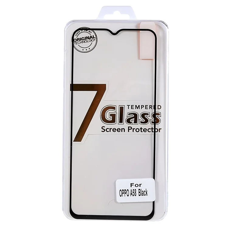 Protezione Antiesplodente per Oppo A58 5G, Vetro Temperato Full Glue Stampa Serigrafica Bordi Neri Pellicola Protettiva Full Covering