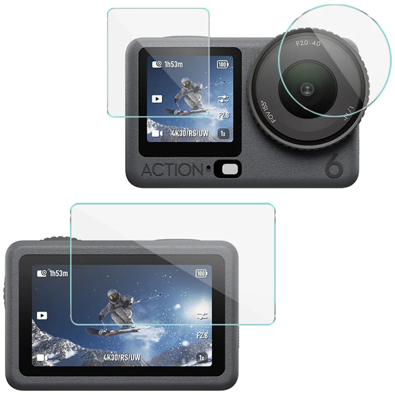 IMAK لجهاز DJI Osmo Action 6 حامي شاشة من الزجاج المقوى + طقم واقي العدسة