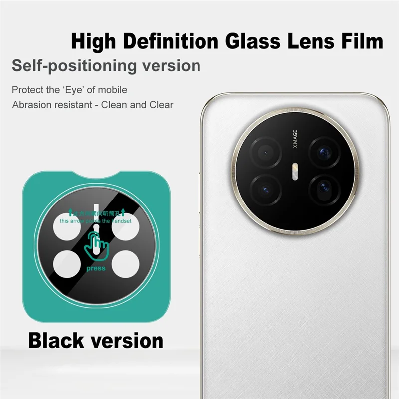 IMAK For Huawei Mate 70 Air Tempered Glass Full Cover Camera Lens Protector with Self Positioning Frame (Black Version)