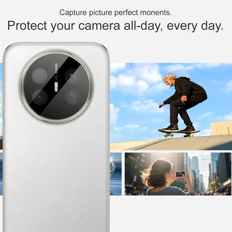 IMAK For Huawei Mate 70 Air Tempered Glass Full Cover Camera Lens Protector with Self Positioning Frame (Black Version)
