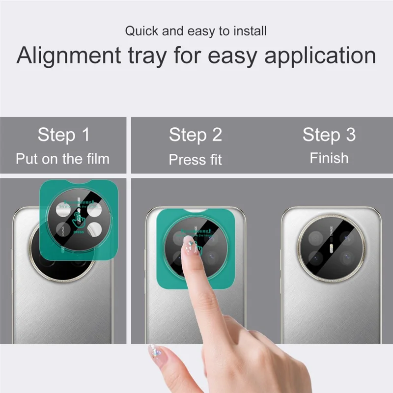 IMAK For Huawei Mate 70 Air Tempered Glass Full Cover Camera Lens Protector with Self Positioning Frame (Black Version)