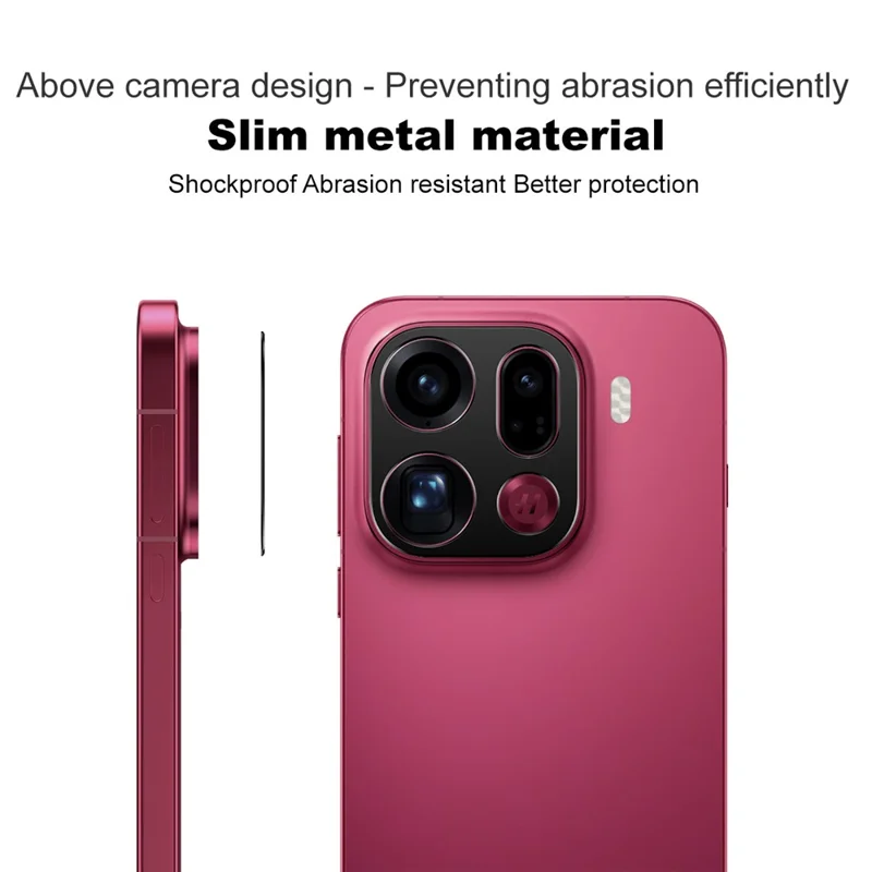 IMAK For Oppo Find X9 Pro 5G Metal Camera Lens Protector Lens Protective Cover - Black