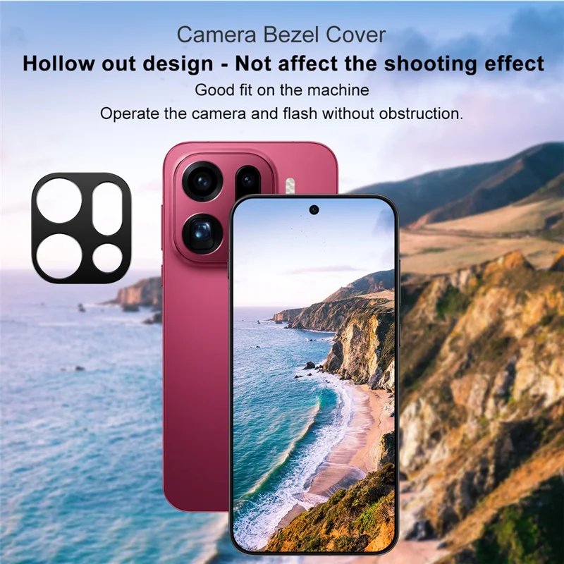 IMAK For Oppo Find X9 Pro 5G Metal Camera Lens Protector Lens Protective Cover - Black