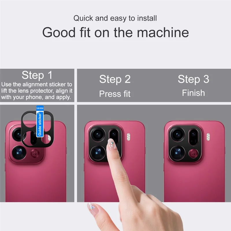 IMAK For Oppo Find X9 Pro 5G Metal Camera Lens Protector Lens Protective Cover - Black