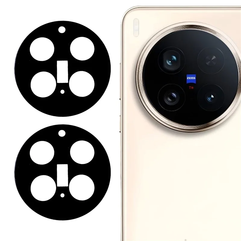 2 Unidades para vivo X300 Pro 5G Protetor de Lente da Câmara 2.5D Borda Arredondada Impressão em Seda Vidro Temperado Cobertura Total Filme para Lente Traseira