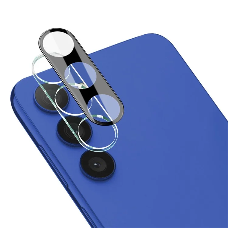 IMAK Tempered Glass Lens Protector + Acrylic Lens Cap for Samsung Galaxy S23+ / S23, Protective Camera Lens Film (Black Version)