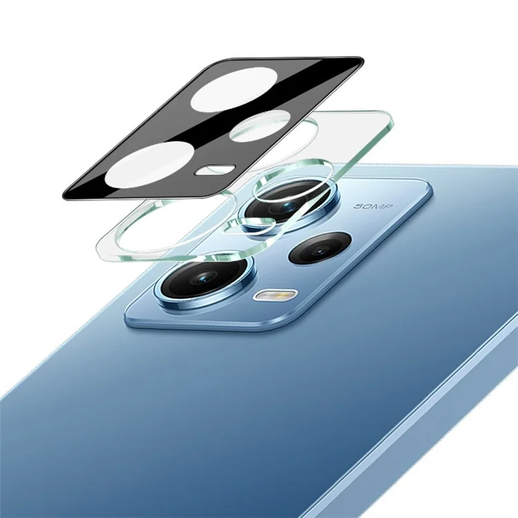 IMAK для Xiaomi Redmi Note 12 Pro 5G Clear Tempered Glass Lens Film + Acrylic Lens Cap Anti-scratch Camera Lens Protector (Черная версия)