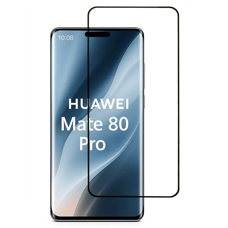 For Huawei Mate 80 Pro Full Screen Protector Full Glue Silk Printing Tempered Glass Film Support Fingerprint Unlock