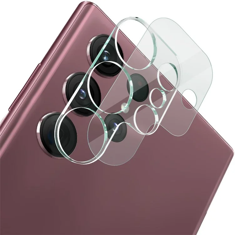 IMAK Ultra Clear Anti-scratch Camera Lens Protector pour Samsung Galaxy S23 Ultra, Anti-explosion Integrated Tempered Glass Lens Film + Acrylic Lens Cap