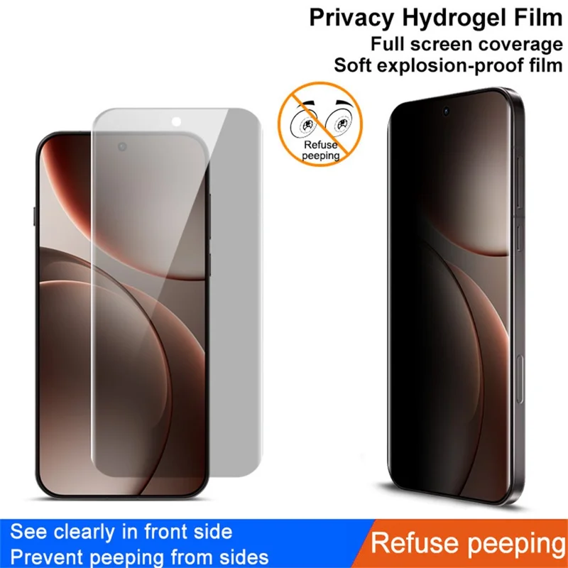IMAK Privacy Hydrogel Film III for Oppo Find X9 Pro 5G Anti-Spy Soft TPU Full Screen Protector (Fingerprint Unlock)