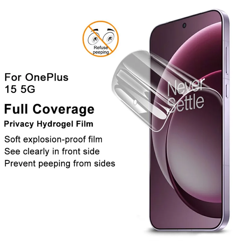 IMAK Privacy Hydrogel Film III for OnePlus 15 5G Anti-Spy Soft TPU Full Screen Protector (Fingerprint Unlock)