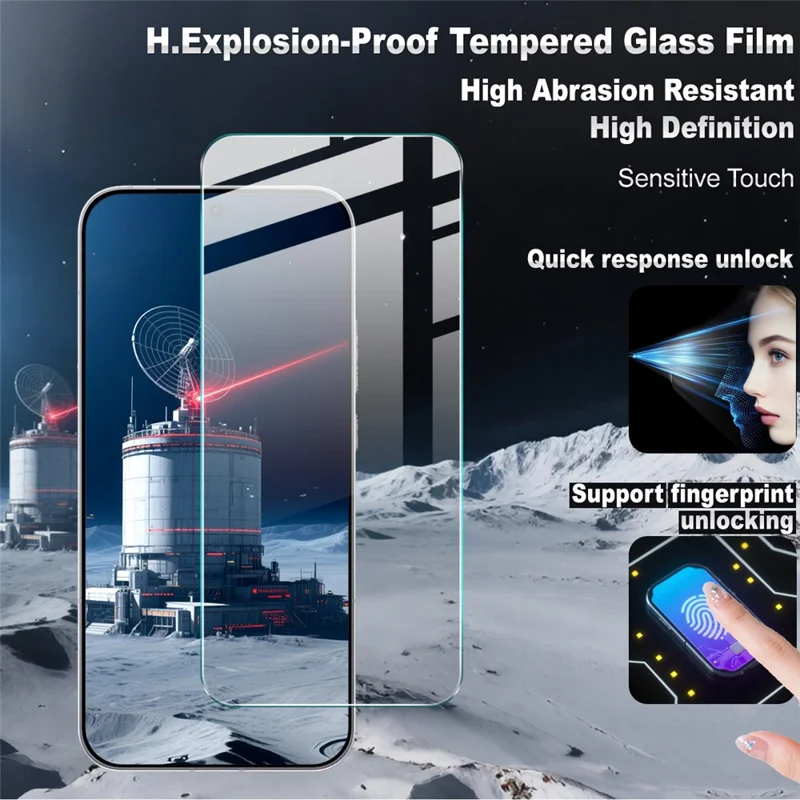 IMAK H Series For Oppo Reno15 Pro 5G Screen Protector Tempered Glass HD Clear Film (NOT Complete Covering) (Fingerprint Unlock)