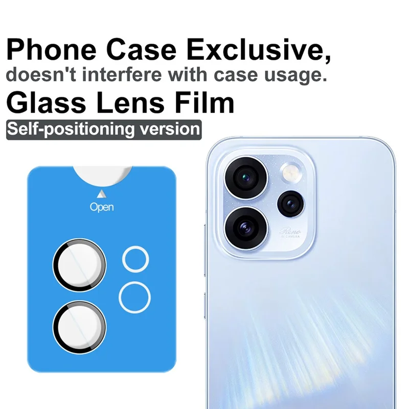 IMAK For Oppo Reno15 5G Tempered Glass Full Cover Camera Lens Protector with Self Positioning Frame (Scaled Down Version)