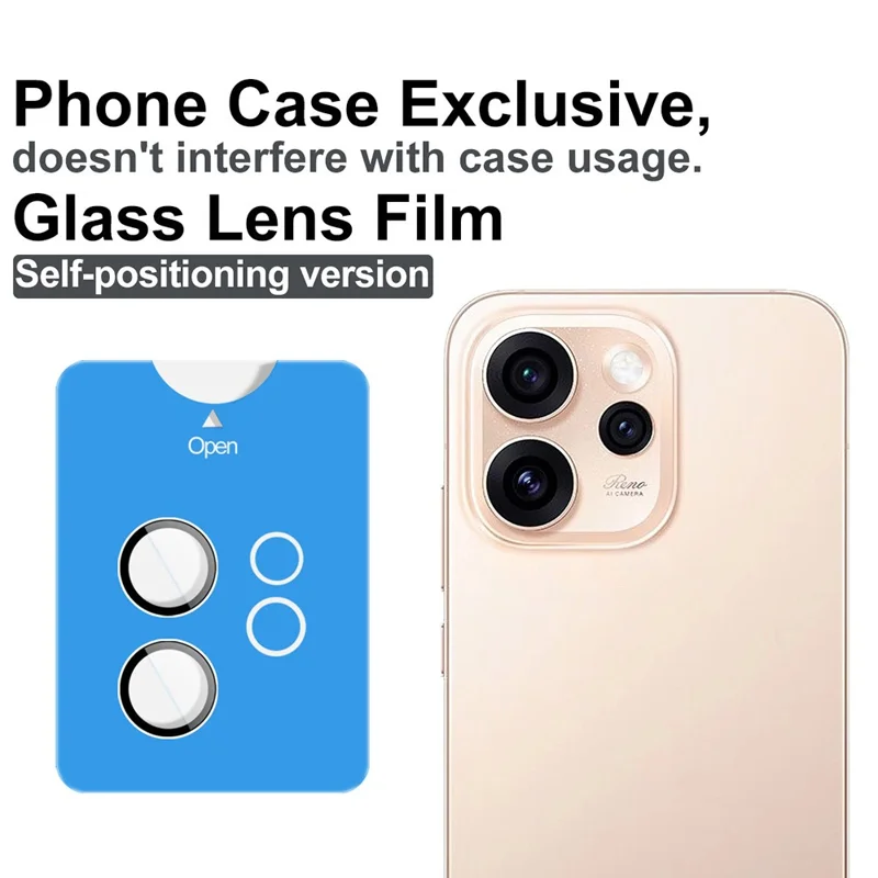 IMAK For Oppo Reno15 Pro 5G Tempered Glass Full Cover Camera Lens Protector with Self Positioning Frame (Scaled Down Version)