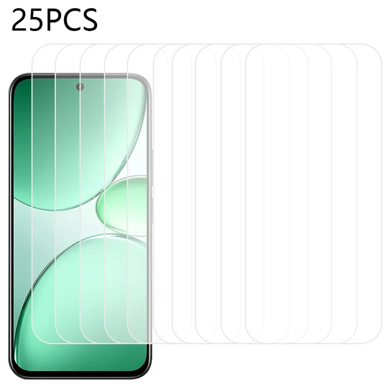 25Pcs For Realme C85 5G  /  C85 Pro 4G Screen Protector Full Glue Tempered Glass High Definition Film (NOT Complete Covering) (No Package, with Wipes Set, Dust-absorber, Guide Sticker)