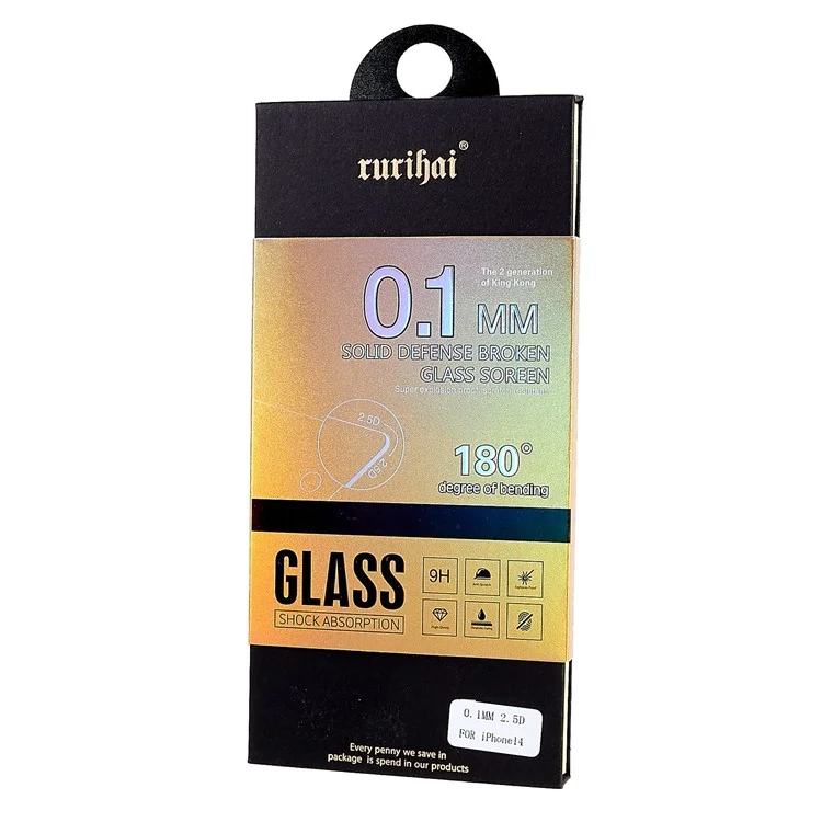 RURIHAI For iPhone 14 Plus Tempered Glass Screen Protector 0.1mm HD Full Glue Anti-explosion Protective Film