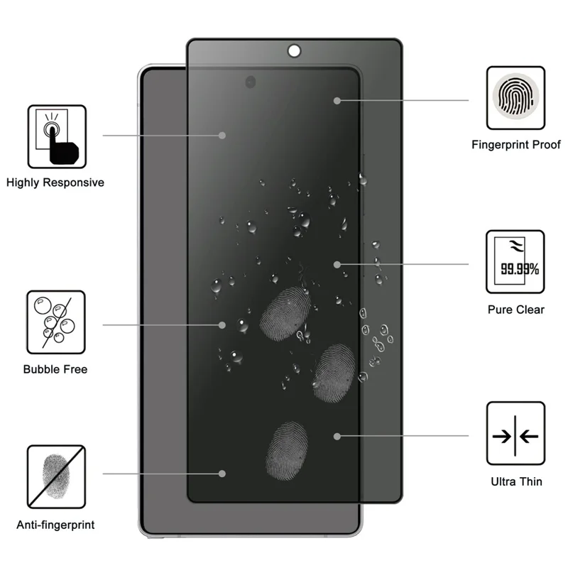 For Samsung Galaxy S26 Ultra Tempered Glass Full Screen Protector 2.5D Arc Edge Anti-Spy Film