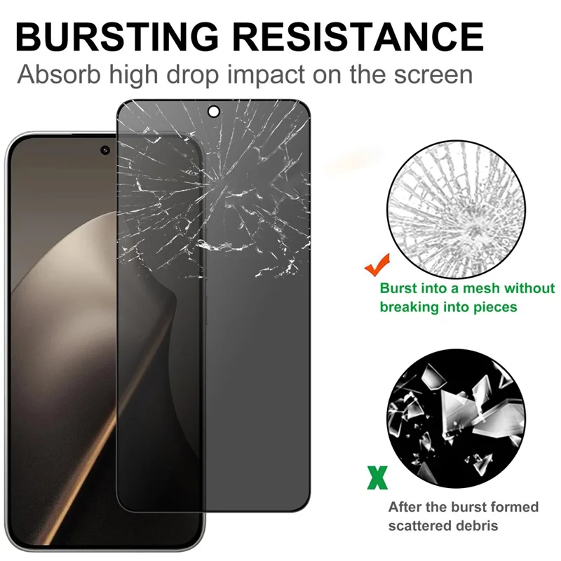 Tempered Glass For Xiaomi 15T  /  15T Pro Full Screen Protector 2.5D Arc Edge Anti-Spy Film