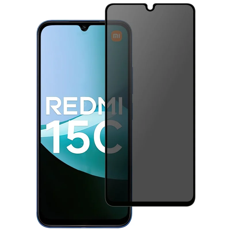 Szkło hartowane do Xiaomi Redmi 15C 4G (UE) (173 mm) / 15C 5G (UE) (173 mm), ochrona pełnoekranowa, folia z zaokrąglonymi krawędziami 2.5D, przeciw szpiegowaniu