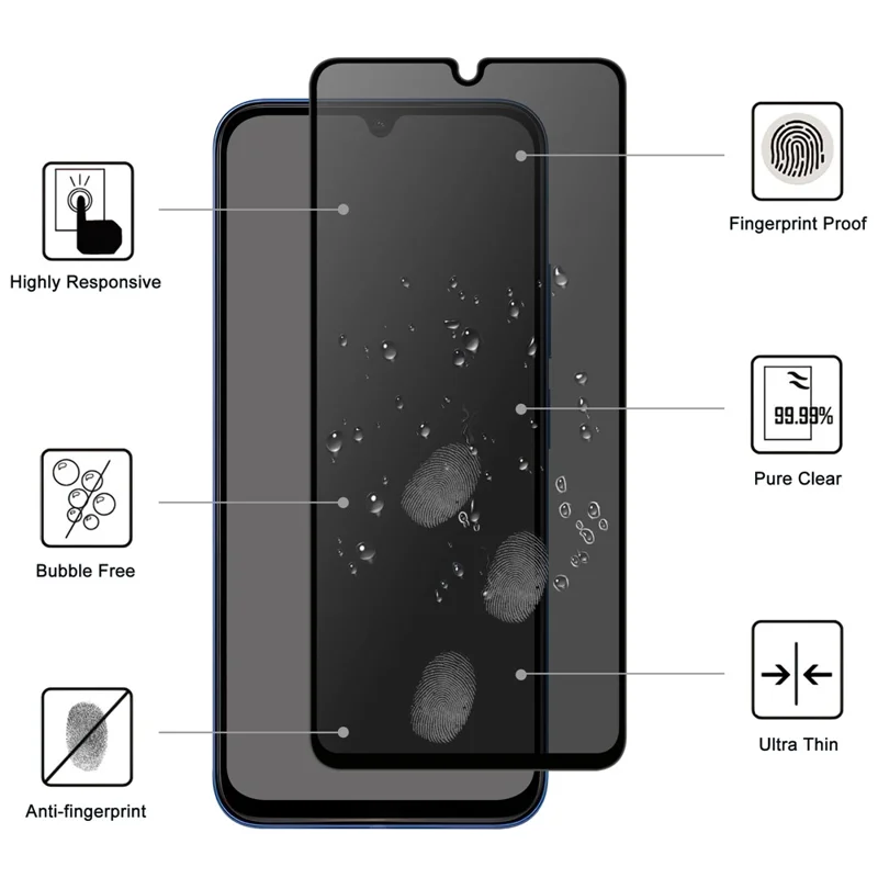 Szkło hartowane do Xiaomi Redmi 15C 4G (UE) (173 mm) / 15C 5G (UE) (173 mm), ochrona pełnoekranowa, folia z zaokrąglonymi krawędziami 2.5D, przeciw szpiegowaniu