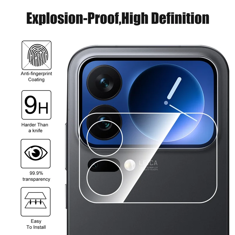 For Xiaomi 17 Pro Full Covering High Transparency Anti-explosion AGC Glass Rear Camera Lens Protector