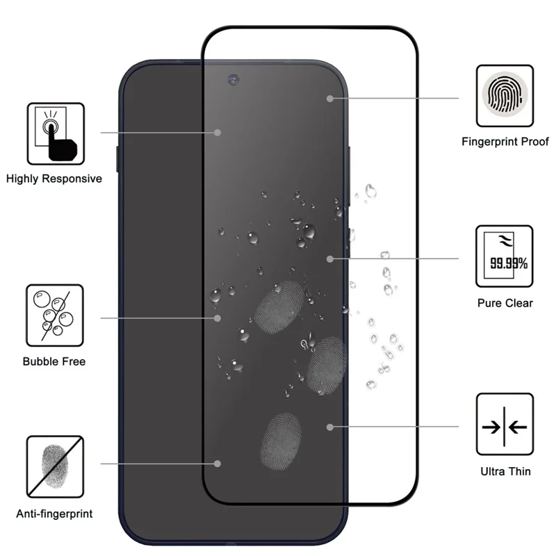 Para OnePlus 15 5G AGC Vidro Temperado com Proteção Total com Cola Completa e Borda Preta